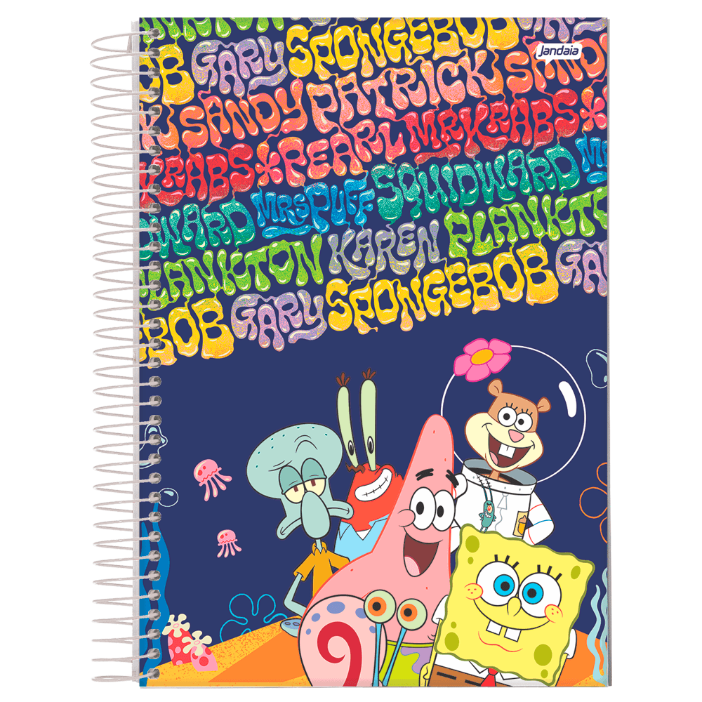 Caderno Universitario 1x1 80 Fls C.D. Jandaia - Bob Esponja 7